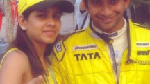 F1 Narain Karthikeyan and wife Pavarna