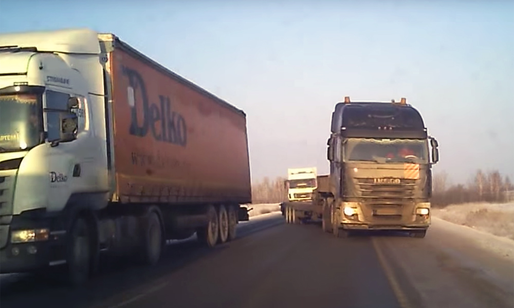 Close call with truck