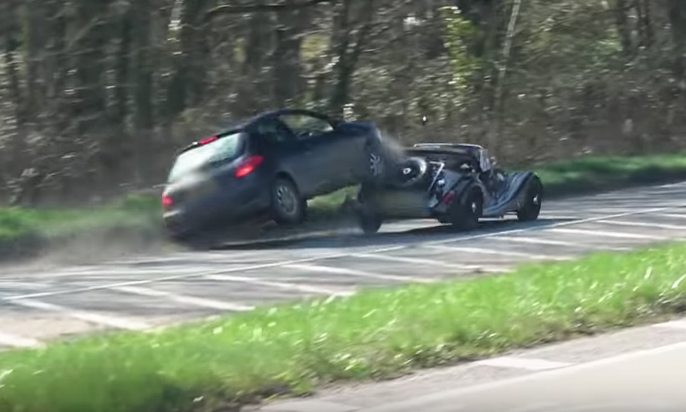 Peugeot crashes into Morgan