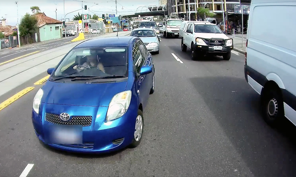Toyota Yaris lane-change crash