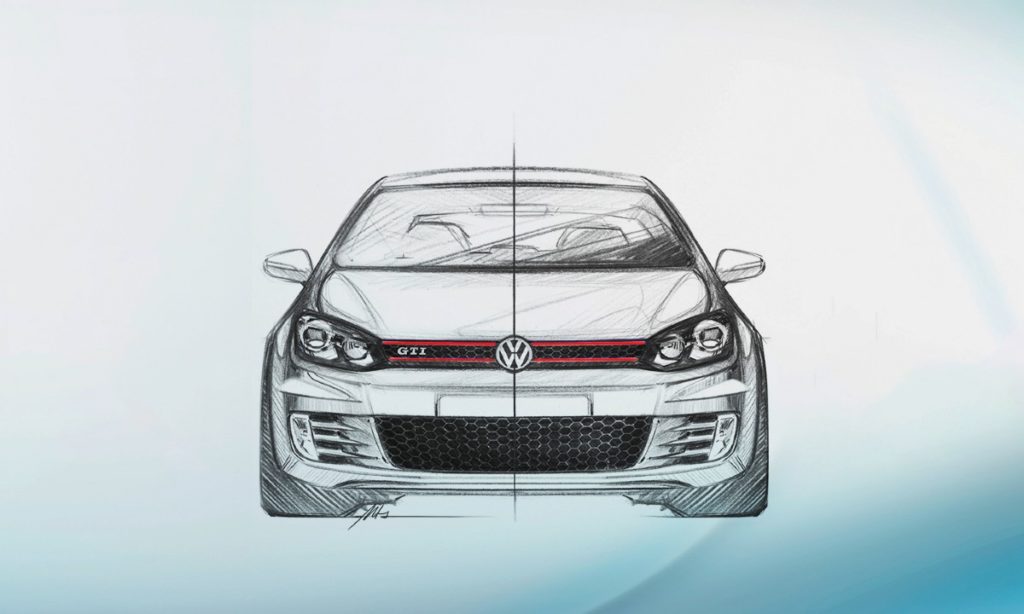 Volkswagen Golf GTI mk6 sketch