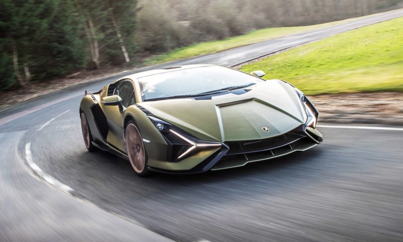 Lamborghini Sian front driving