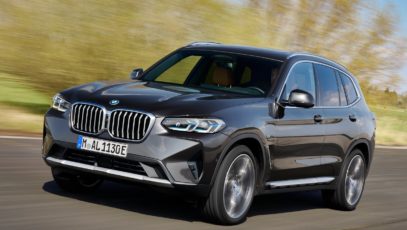 Facelifted BMW X3 front quarter driving