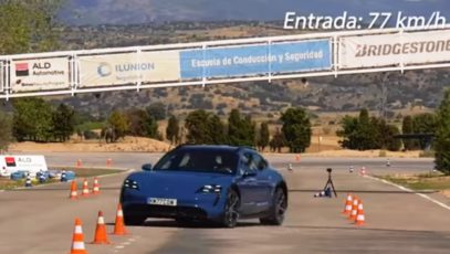 Porsche Taycan Cross Turismo struggles to clear moose test