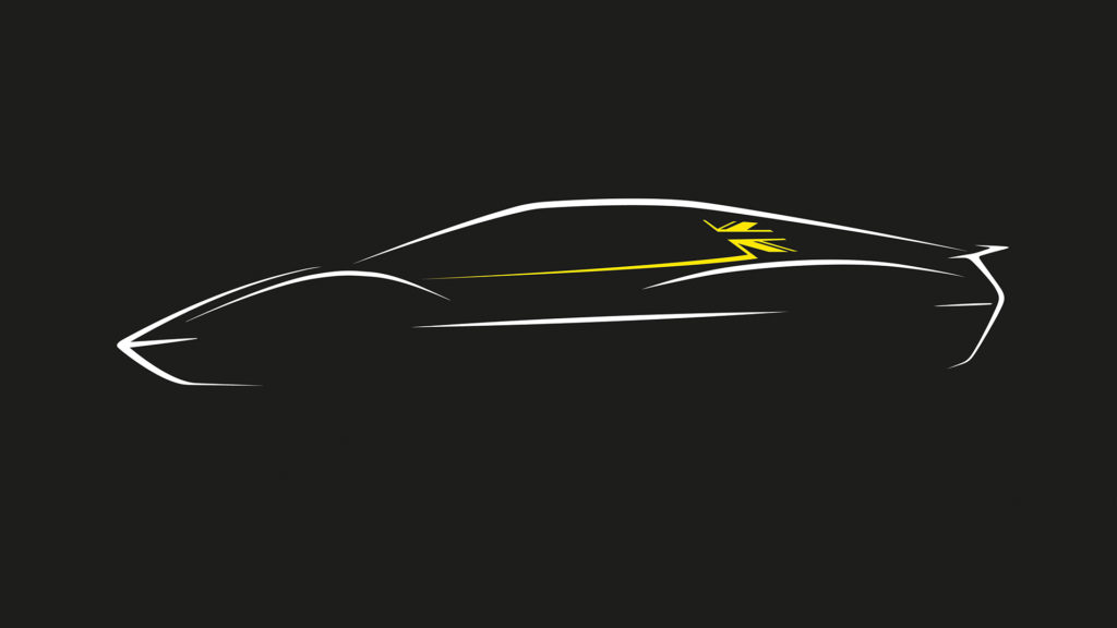 Electric Lotus sports car sketch