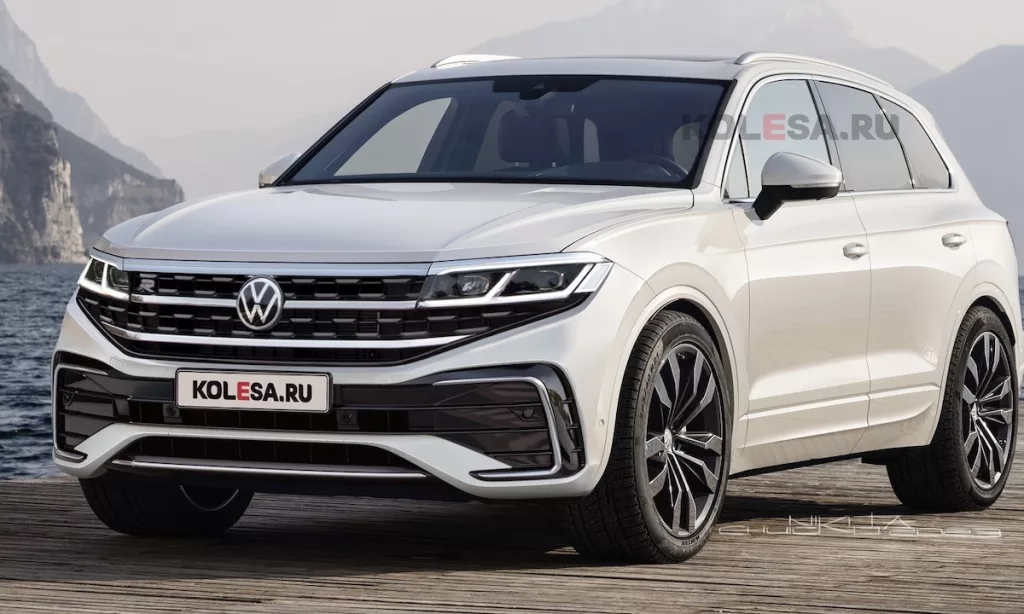 Expected 2024 Volkswagen Touareg facelift rendered