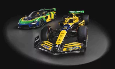McLaren MCL38 and Senna with Senna Sempre livery